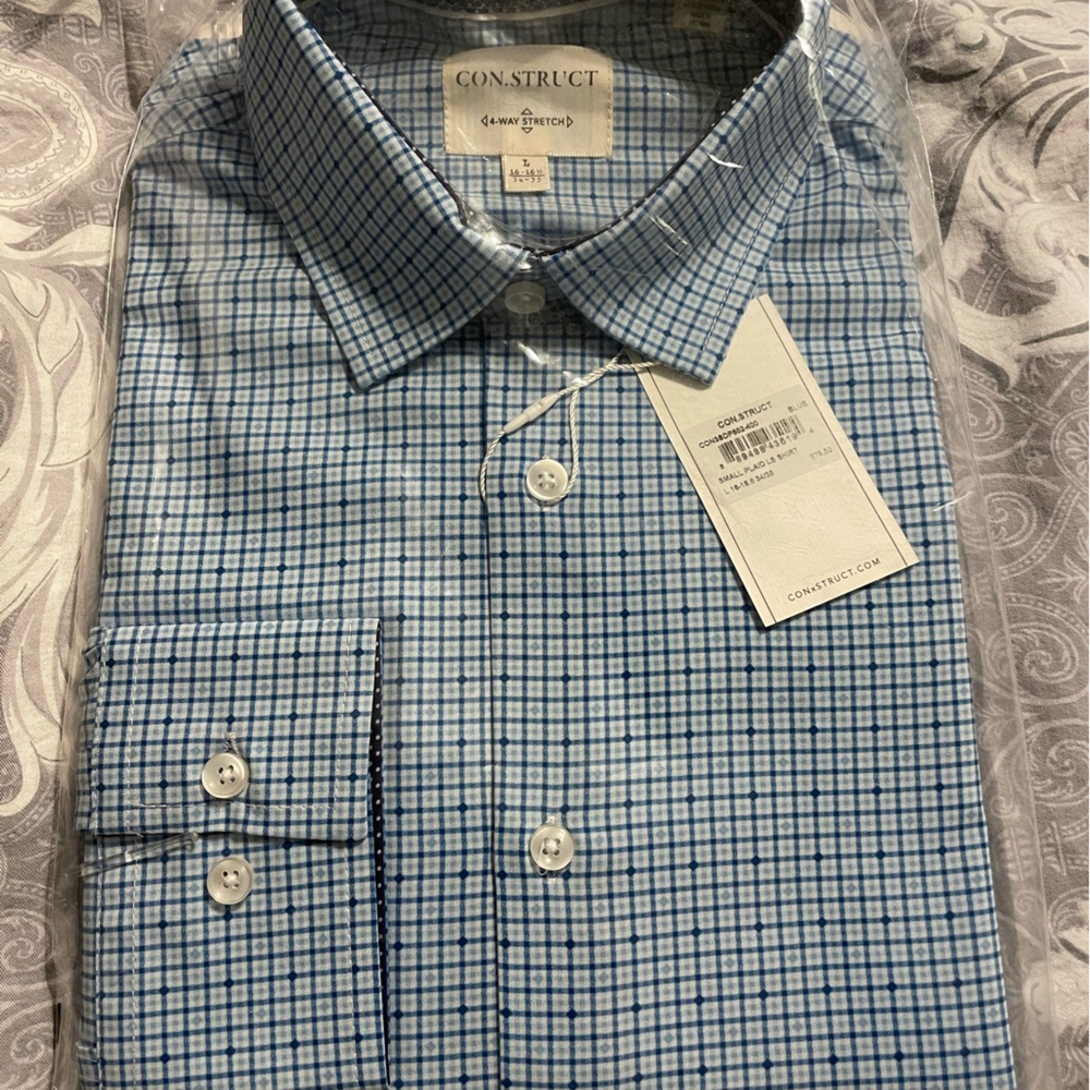 Blue plaid shirt